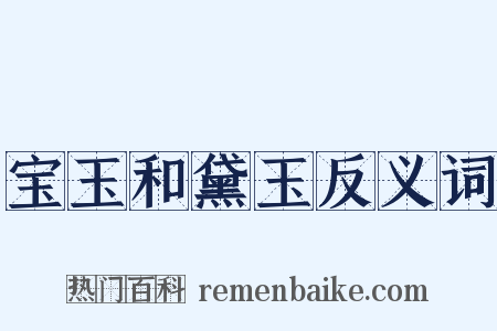 宝玉和黛玉反义词是什么意思的图片